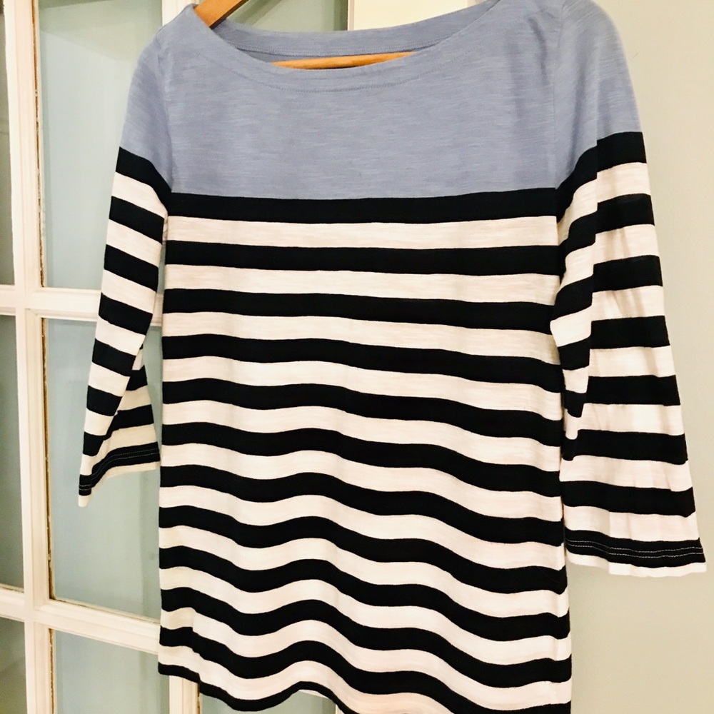 Anne Taylor Loft Cotton 3/4 Length Shirt Sz S